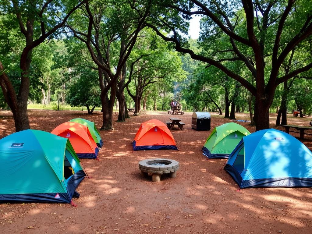 Área de camping no Parque Estadual do Rio Preto em Minas Gerais Área de camping no Parque Estadual do Rio Preto em Minas Gerais