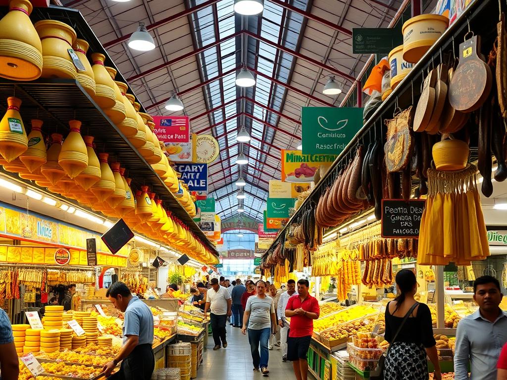 Bancas coloridas de alimentos no Mercado Central de Belo Horizonte Bancas coloridas de alimentos no Mercado Central de Belo Horizonte