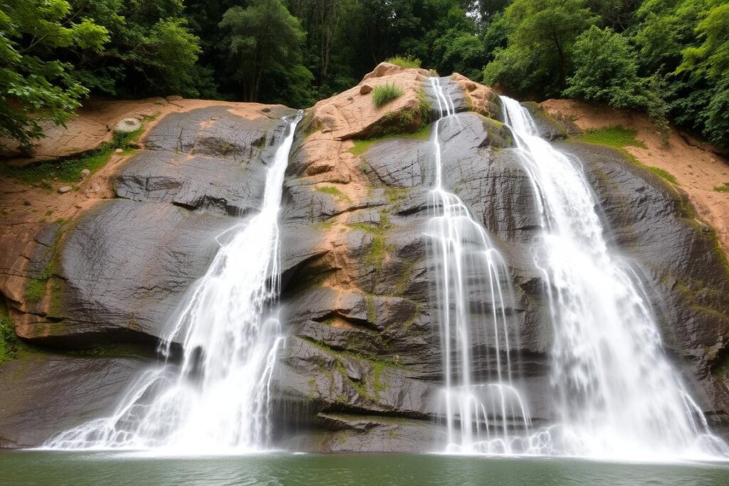 Cachoeira Véu das Noivas em Poços de Caldas em Minas Gerais com suas três quedas d'água Cachoeira Véu das Noivas em Poços de Caldas em Minas Gerais com suas três quedas d'água