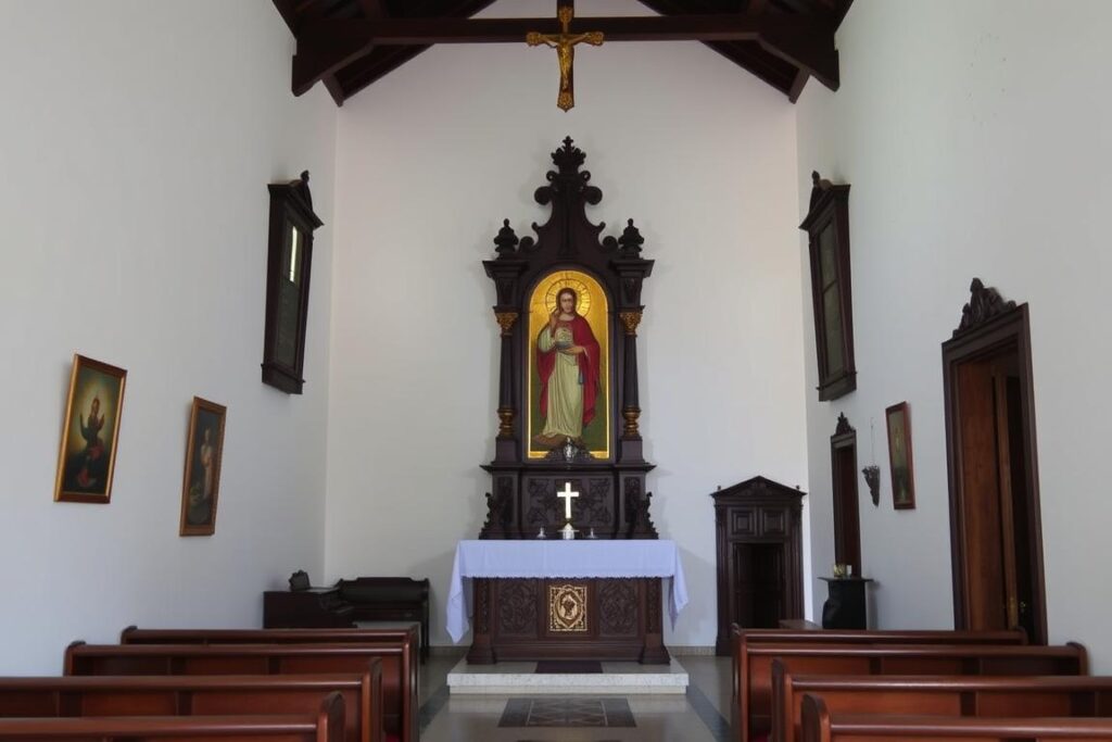 Capela Senhor do Bom Jesus em Rio Preto Minas Gerais com seu altar ornamentado Capela Senhor do Bom Jesus em Rio Preto Minas Gerais com seu altar ornamentado