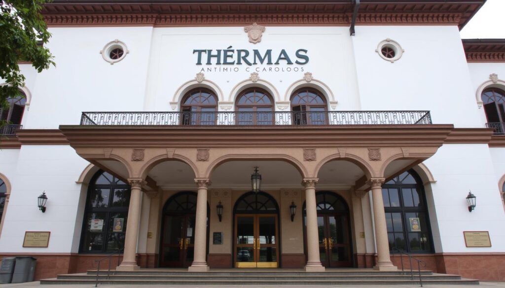 Fachada histórica das Thermas Antônio Carlos em Poços de Caldas em Minas Gerais Fachada histórica das Thermas Antônio Carlos em Poços de Caldas em Minas Gerais