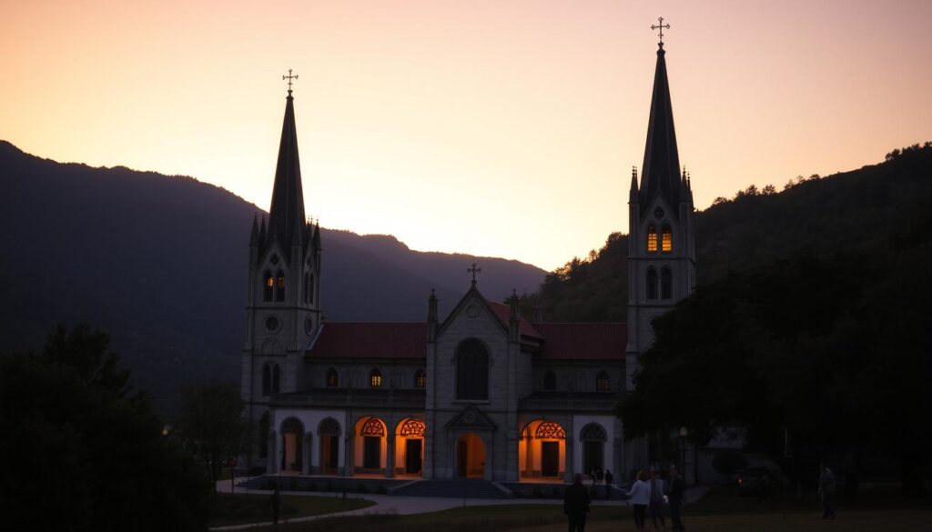 Igreja do Santuário do Caraça ao entardecer, um dos 17 melhores destinos para conhecer em Minas Gerais Igreja do Santuário do Caraça ao entardecer, um dos 17 melhores destinos para conhecer em Minas Gerais