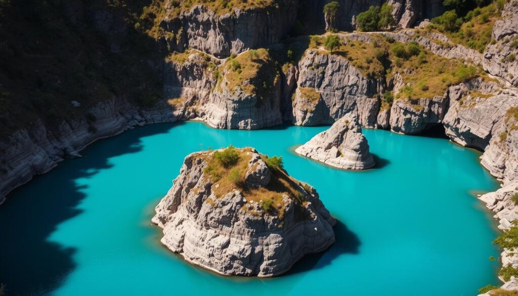 Pedreira Lagoa Azul em Capítolio com suas águas de cor intensa Pedreira Lagoa Azul em Capítolio com suas águas de cor intensa
