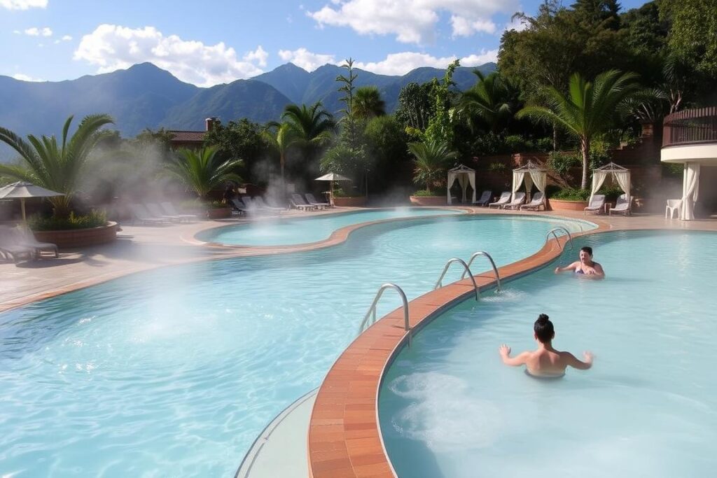 Piscina termal em resort de Poços de Caldas Piscina termal em resort de Poços de Caldas
