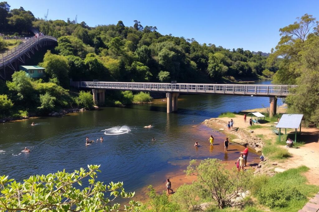 Ponte do Alecrim em Rio Preto Minas Gerais sobre o Rio Preto com área de banho Ponte do Alecrim em Rio Preto Minas Gerais sobre o Rio Preto com área de banho
