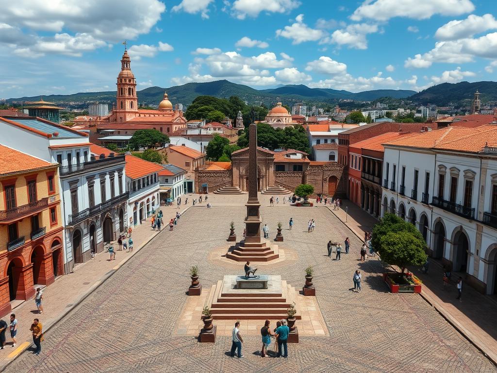 Vista da Praça Minas Gerais com seus casarões coloniais Vista da Praça Minas Gerais com seus casarões coloniais